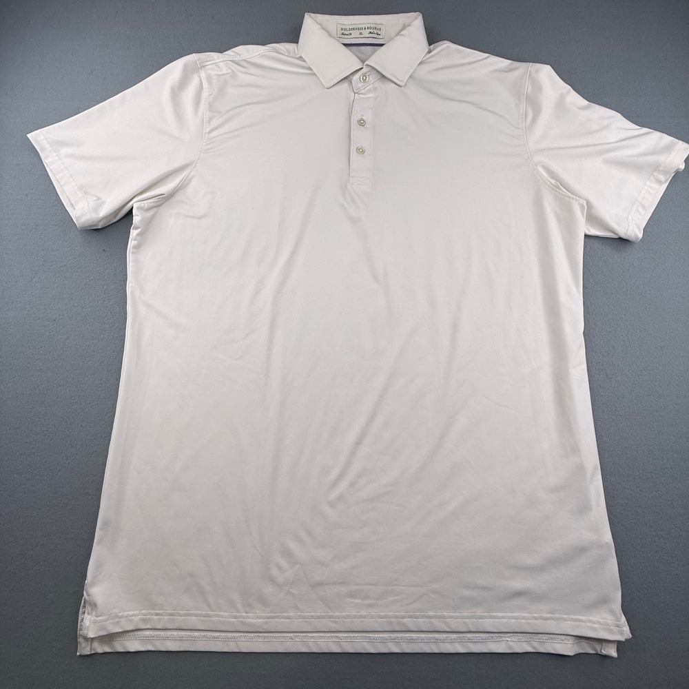 Holderness & Bourne Polo Shirt Mens XL White Tailored Fit Performance Golf
